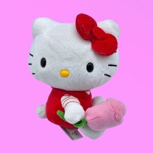 Sanrio Hello Kitty w/ Pink Tulip Spring Flowers Plush